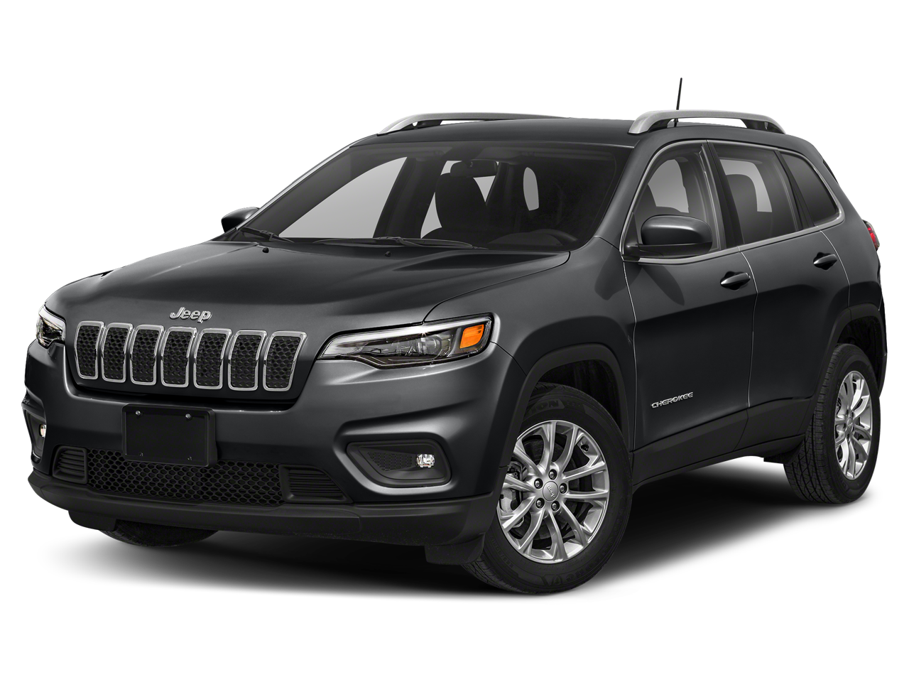 2019 Jeep Cherokee Latitude Plus in Sting-Gray Clearcoat — front three-quarter view