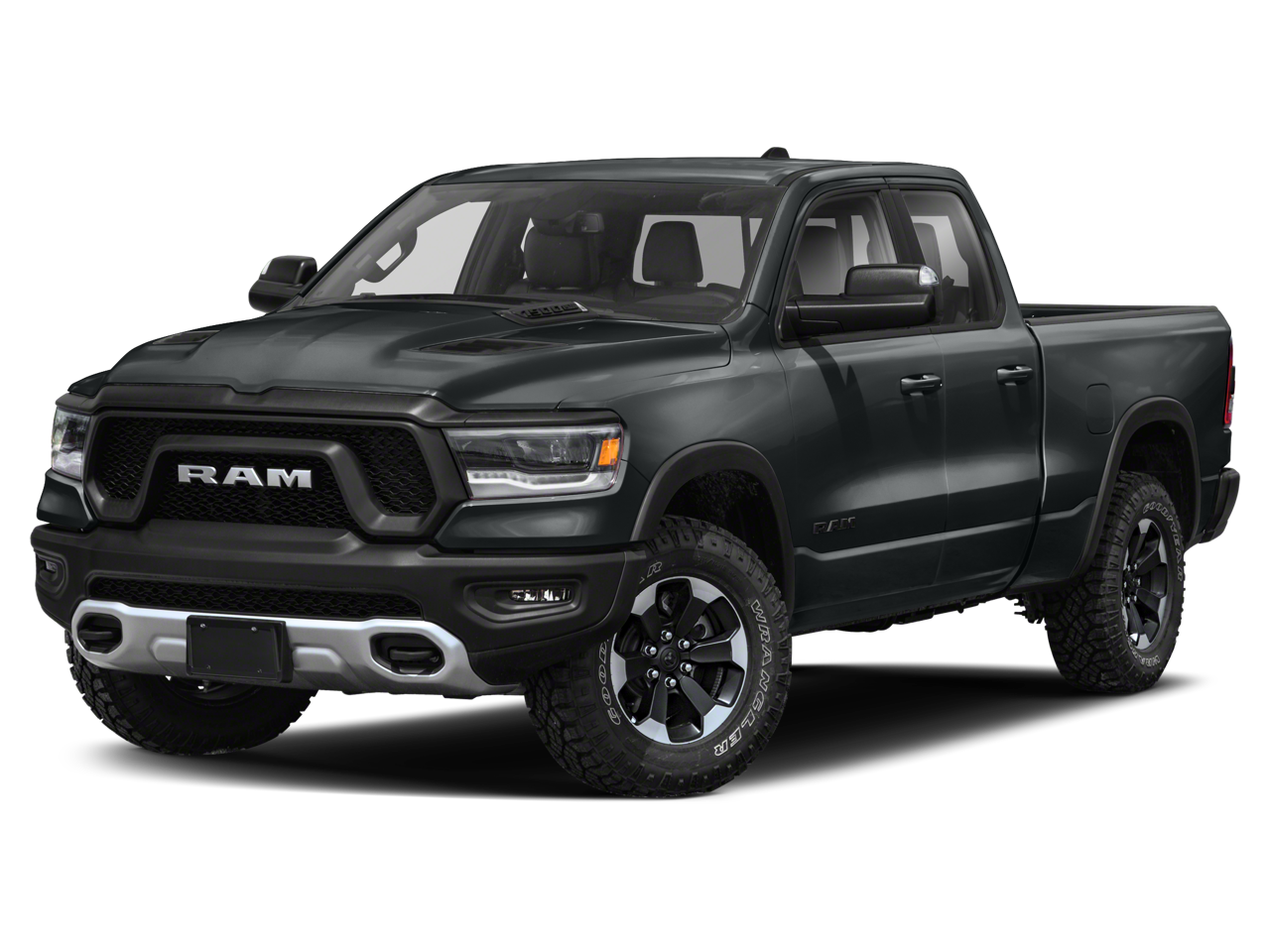 2019 RAM 1500 Rebel in Maximum Steel Metallic Clearcoat — front three-quarter view