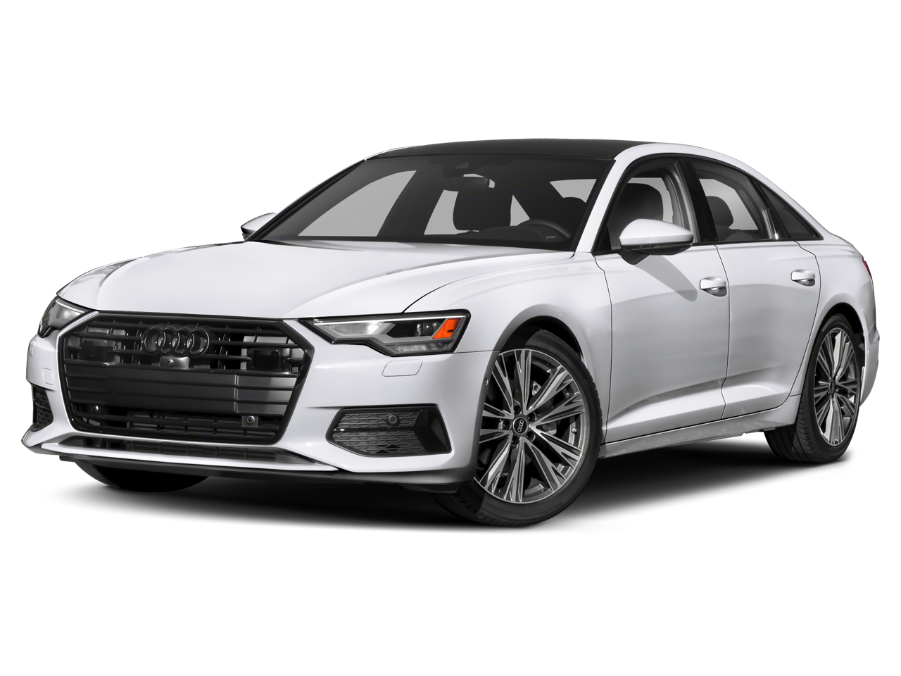 2024 Audi A6 45 Premium Plus quattro in White — front three-quarter view